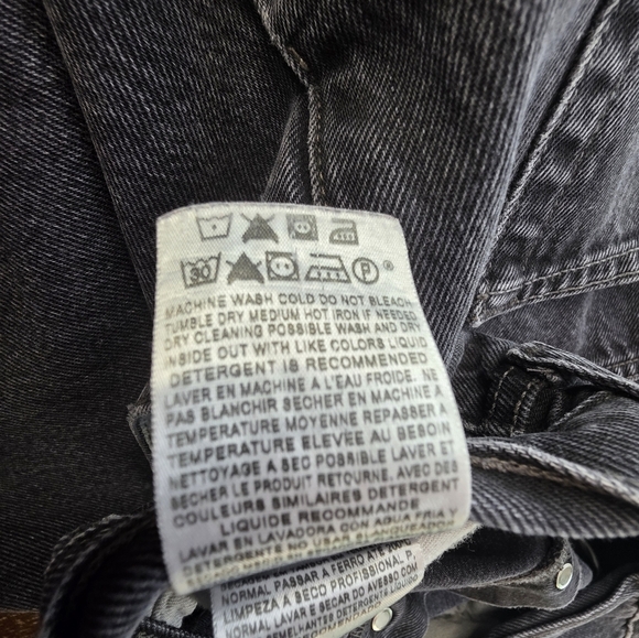 Levi’s 501 Button Fly Black Jeans 38x32 Made in Mexico | Vintage Straight Fit - Picture 11 of 12